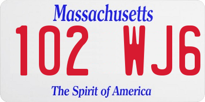 MA license plate 102WJ6