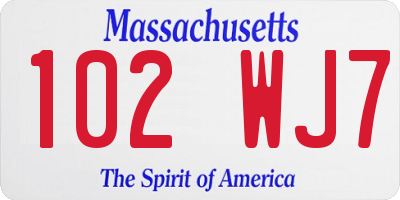 MA license plate 102WJ7