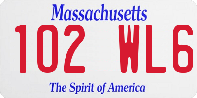 MA license plate 102WL6