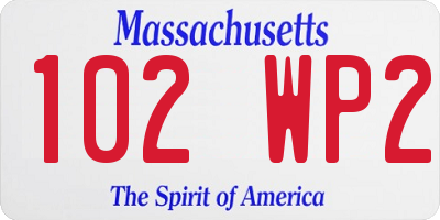 MA license plate 102WP2