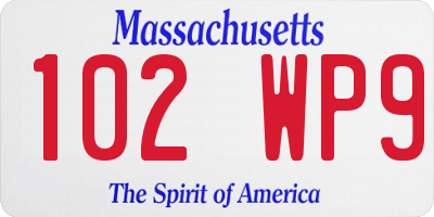 MA license plate 102WP9