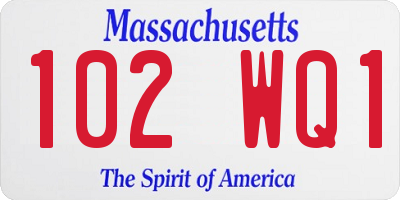 MA license plate 102WQ1