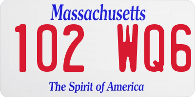 MA license plate 102WQ6