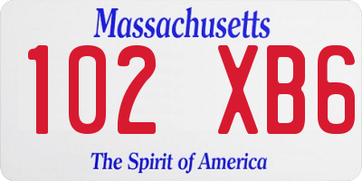 MA license plate 102XB6