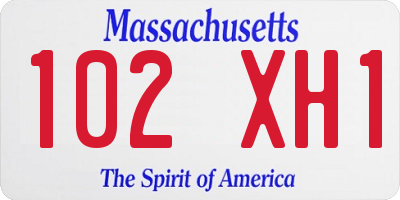 MA license plate 102XH1