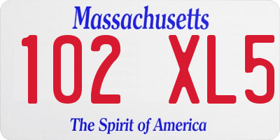 MA license plate 102XL5