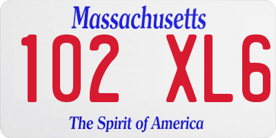 MA license plate 102XL6