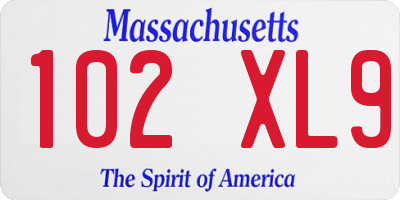 MA license plate 102XL9