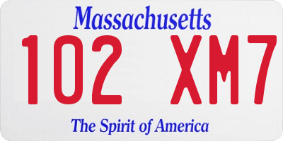 MA license plate 102XM7