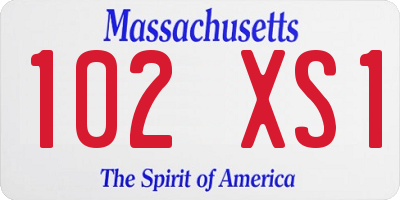 MA license plate 102XS1