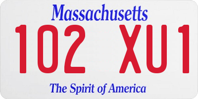 MA license plate 102XU1