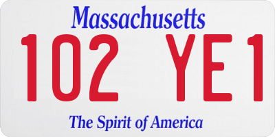 MA license plate 102YE1