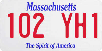 MA license plate 102YH1