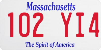 MA license plate 102YI4