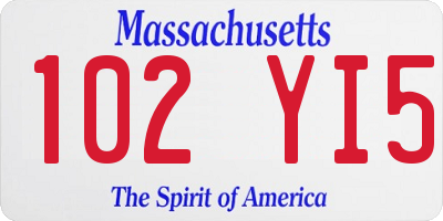 MA license plate 102YI5