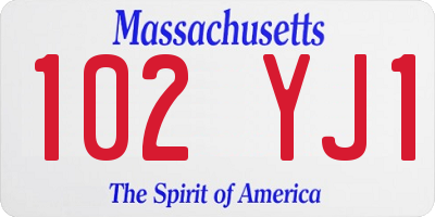 MA license plate 102YJ1