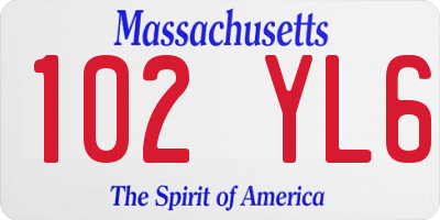 MA license plate 102YL6