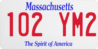 MA license plate 102YM2