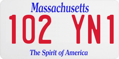 MA license plate 102YN1