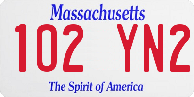 MA license plate 102YN2