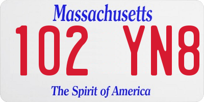 MA license plate 102YN8