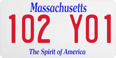 MA license plate 102YO1