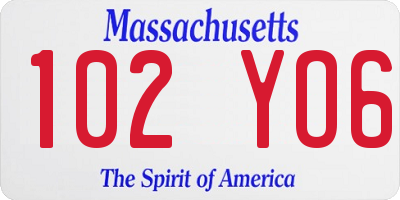 MA license plate 102YO6