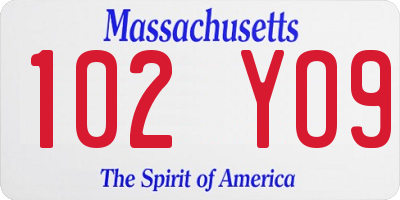 MA license plate 102YO9