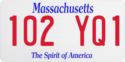 MA license plate 102YQ1