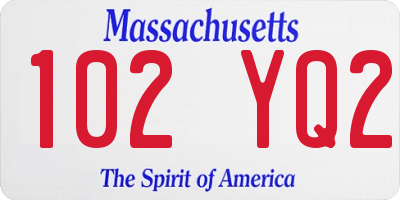 MA license plate 102YQ2