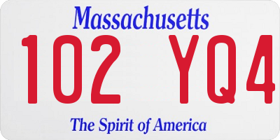 MA license plate 102YQ4