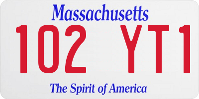 MA license plate 102YT1