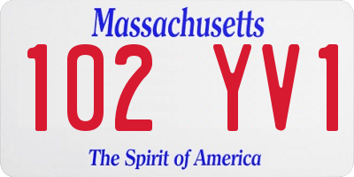 MA license plate 102YV1