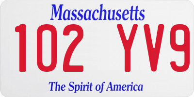 MA license plate 102YV9