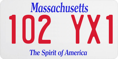 MA license plate 102YX1