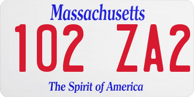 MA license plate 102ZA2