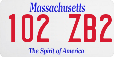 MA license plate 102ZB2