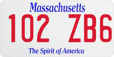 MA license plate 102ZB6