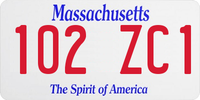 MA license plate 102ZC1