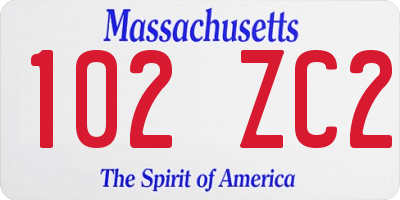 MA license plate 102ZC2