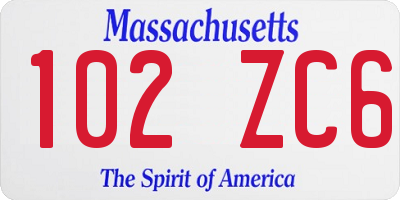 MA license plate 102ZC6