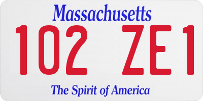 MA license plate 102ZE1