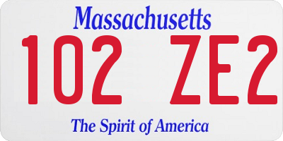 MA license plate 102ZE2