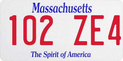 MA license plate 102ZE4