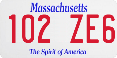 MA license plate 102ZE6
