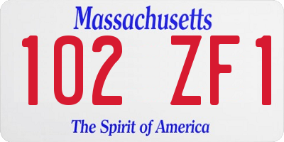 MA license plate 102ZF1