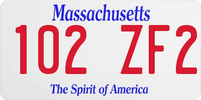 MA license plate 102ZF2