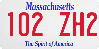 MA license plate 102ZH2