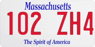 MA license plate 102ZH4