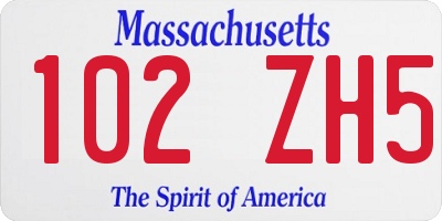 MA license plate 102ZH5